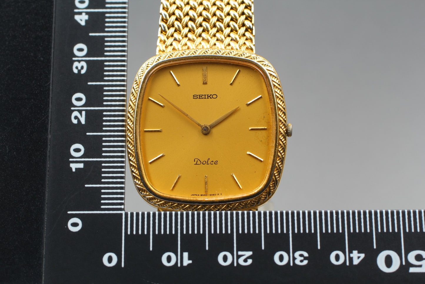Vin.1990 [Exc+5] SEIKO DOLCE 8N40-5040 Bracelet Gold Quartz Men’s Watch JAPAN