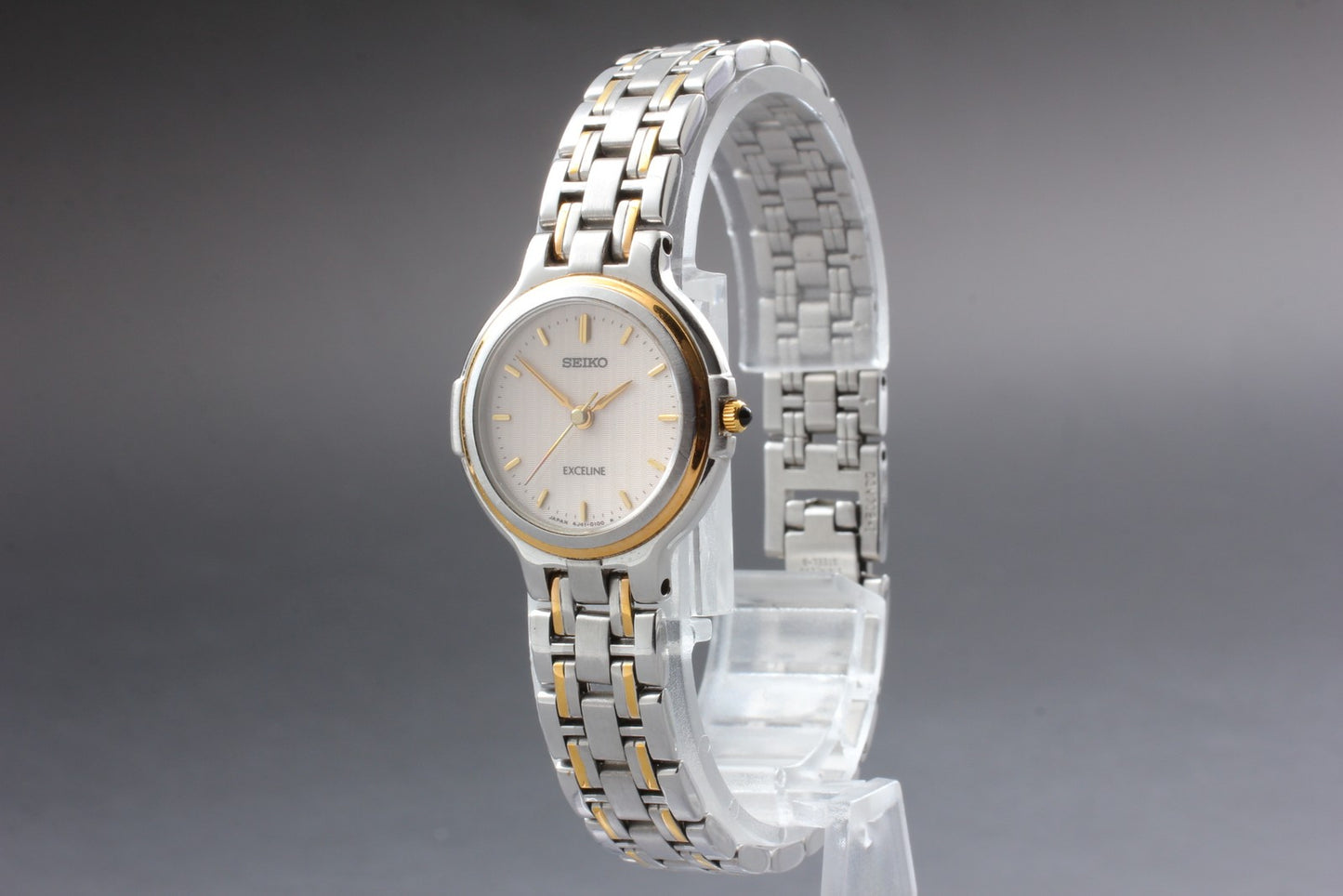 SEIKO Second Hands | Vtg.1987[N MINT] SEIKO EXCELINE 4J41-0060 Bracelet Quartz Ladies Watch JAPAN La.riberta From Japan