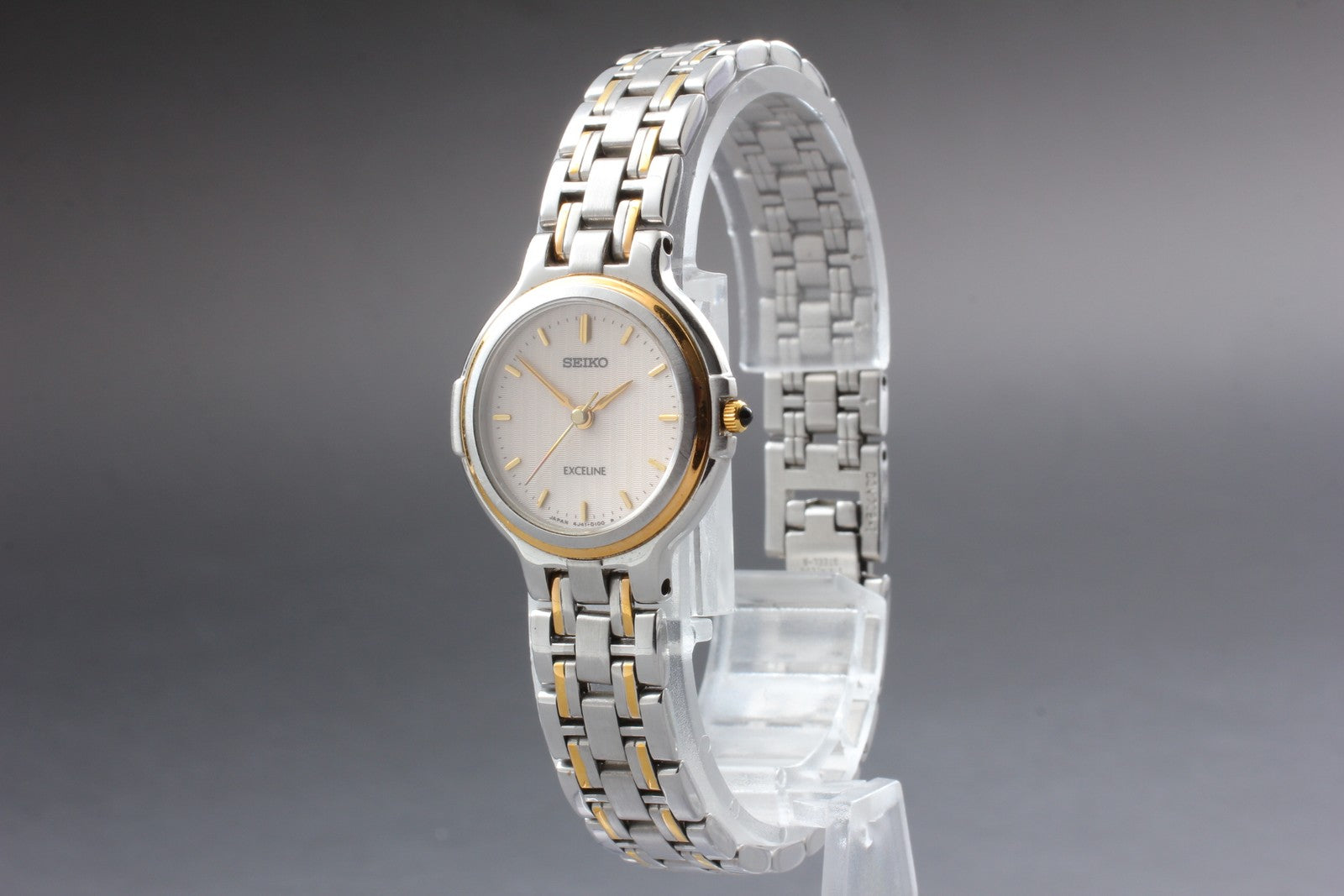 SEIKO Second Hands | Vtg.1987[N MINT] SEIKO EXCELINE 4J41-0060 Bracelet Quartz Ladies Watch JAPAN La.riberta From Japan