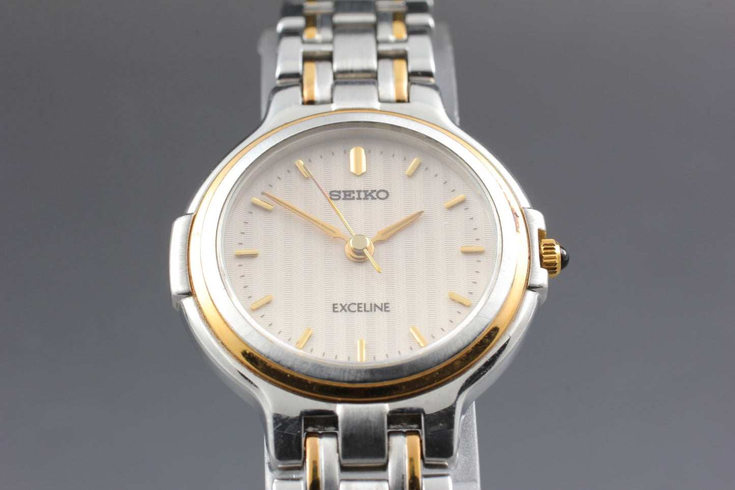 SEIKO Second Hands | Vtg.1987[N MINT] SEIKO EXCELINE 4J41-0060 Bracelet Quartz Ladies Watch JAPAN La.riberta From Japan