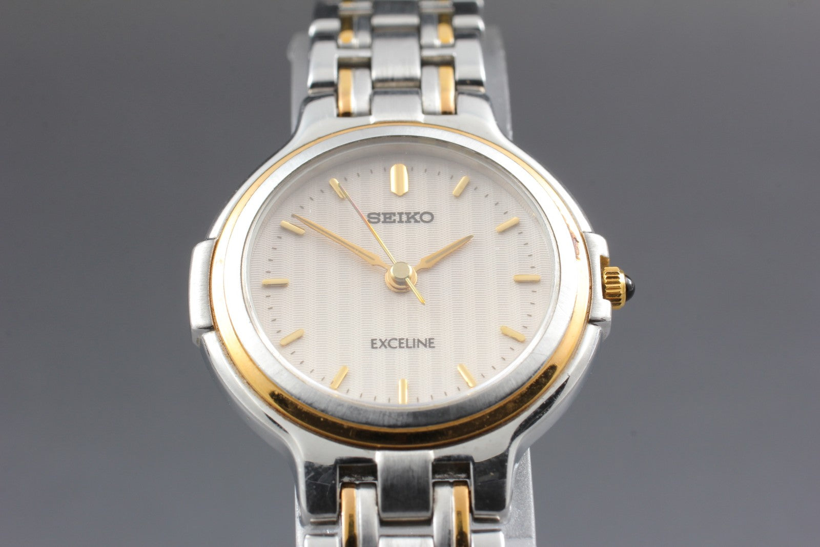 SEIKO Second Hands | Vtg.1987[N MINT] SEIKO EXCELINE 4J41-0060 Bracelet Quartz Ladies Watch JAPAN La.riberta From Japan