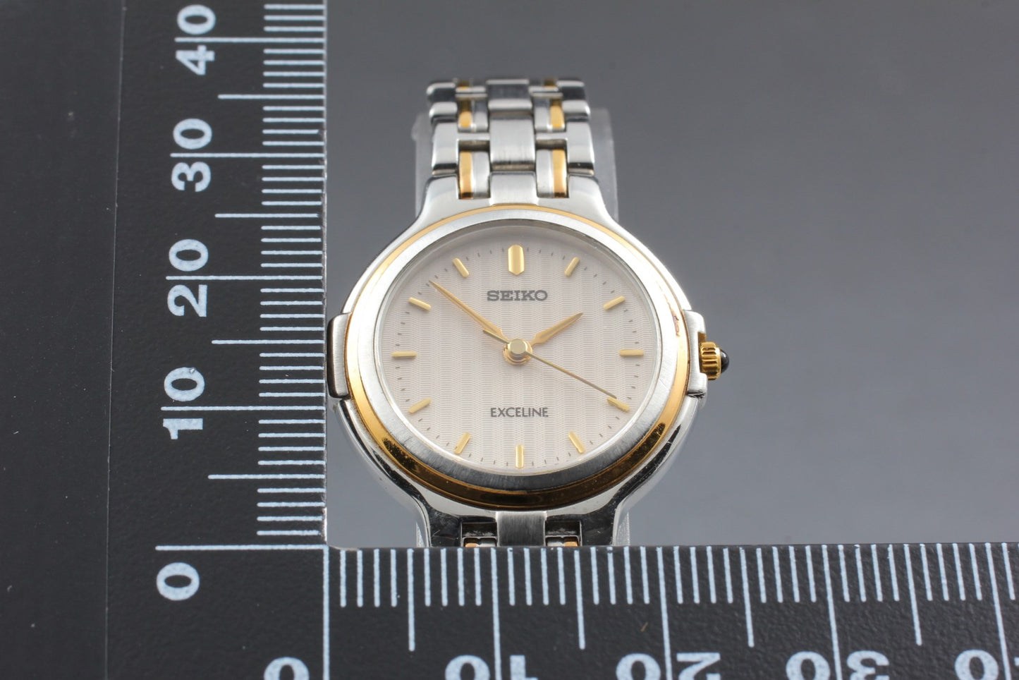 SEIKO Second Hands | Vtg.1987[N MINT] SEIKO EXCELINE 4J41-0060 Bracelet Quartz Ladies Watch JAPAN La.riberta From Japan