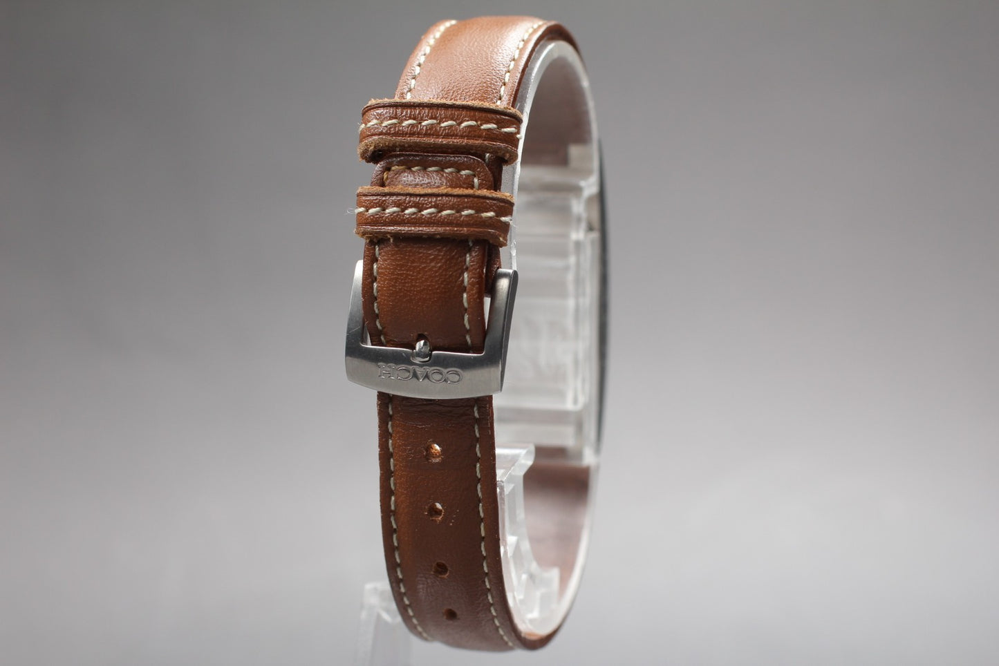 Near MINT / New Battery COACH 0169 6024296 Tank Quartz Ladies Watch JAPAN