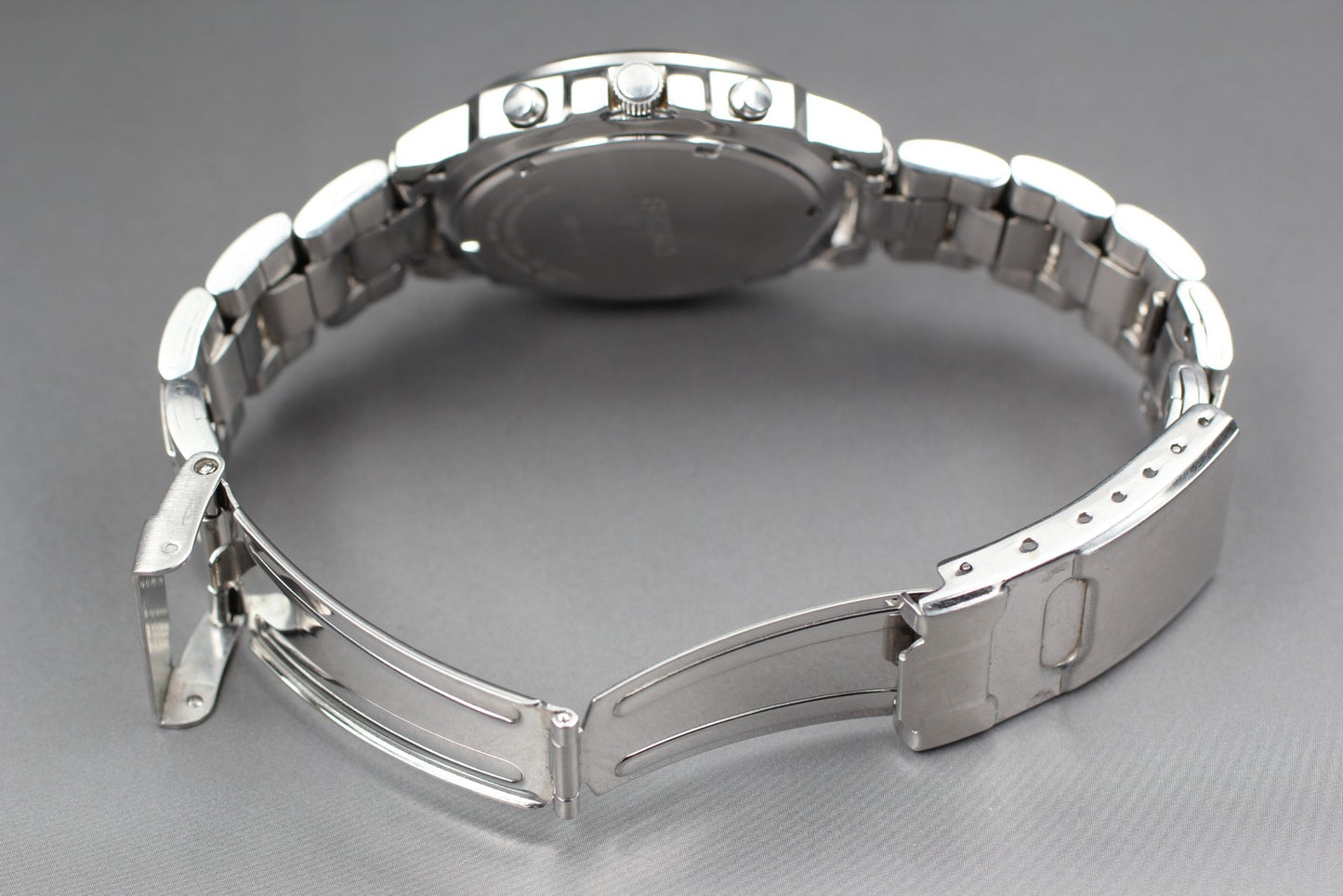 Exc+5 w/ New Battery / SEIKO 7T92-0CA0 chronograph Black Quartz Mens Watch JAPAN