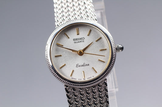 N MINT / New Batt / SEIKO Exceline 1221-0100 bracelet Quartz Ladies Watch JAPAN
