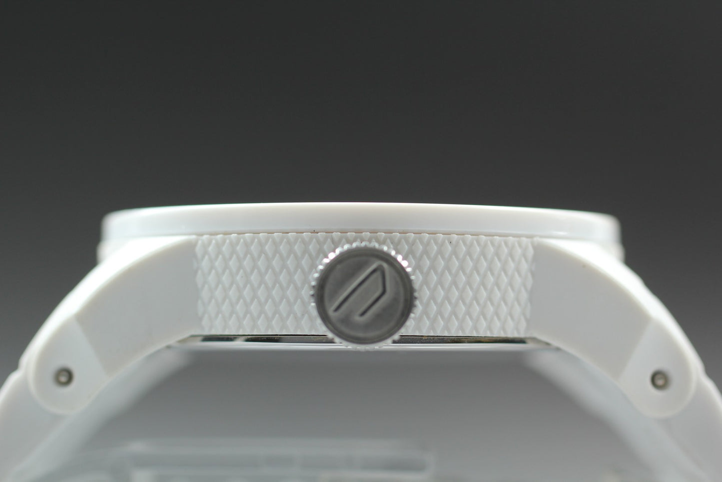 MINT Full Set / DIESEL Double Down DZ-1436 White Rubber Quartz Men's Watch JAPAN