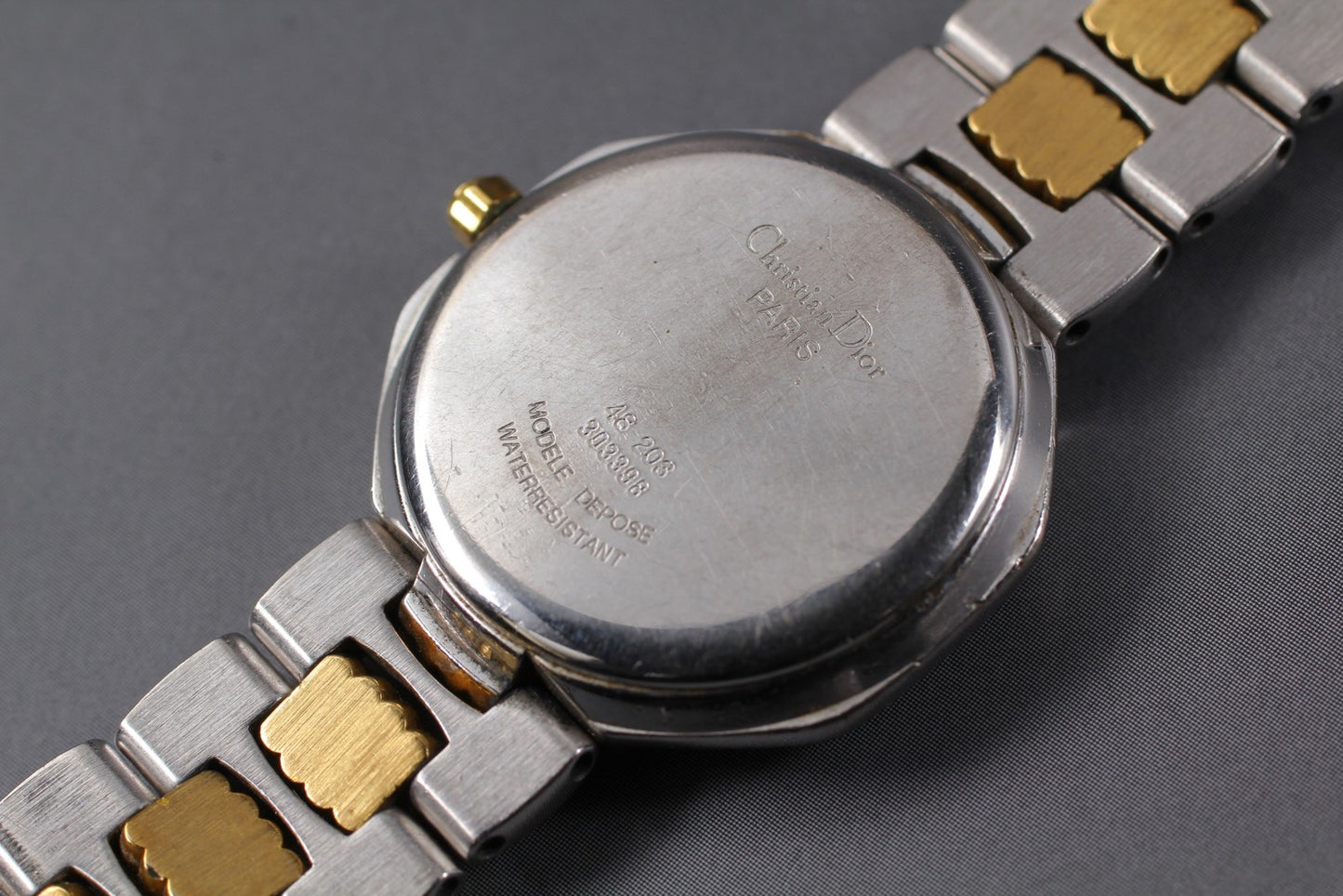 Near MINT / Christian Dior D48-203-1 Gold Dial Octagon Quartz Ladies Watch JAPAN