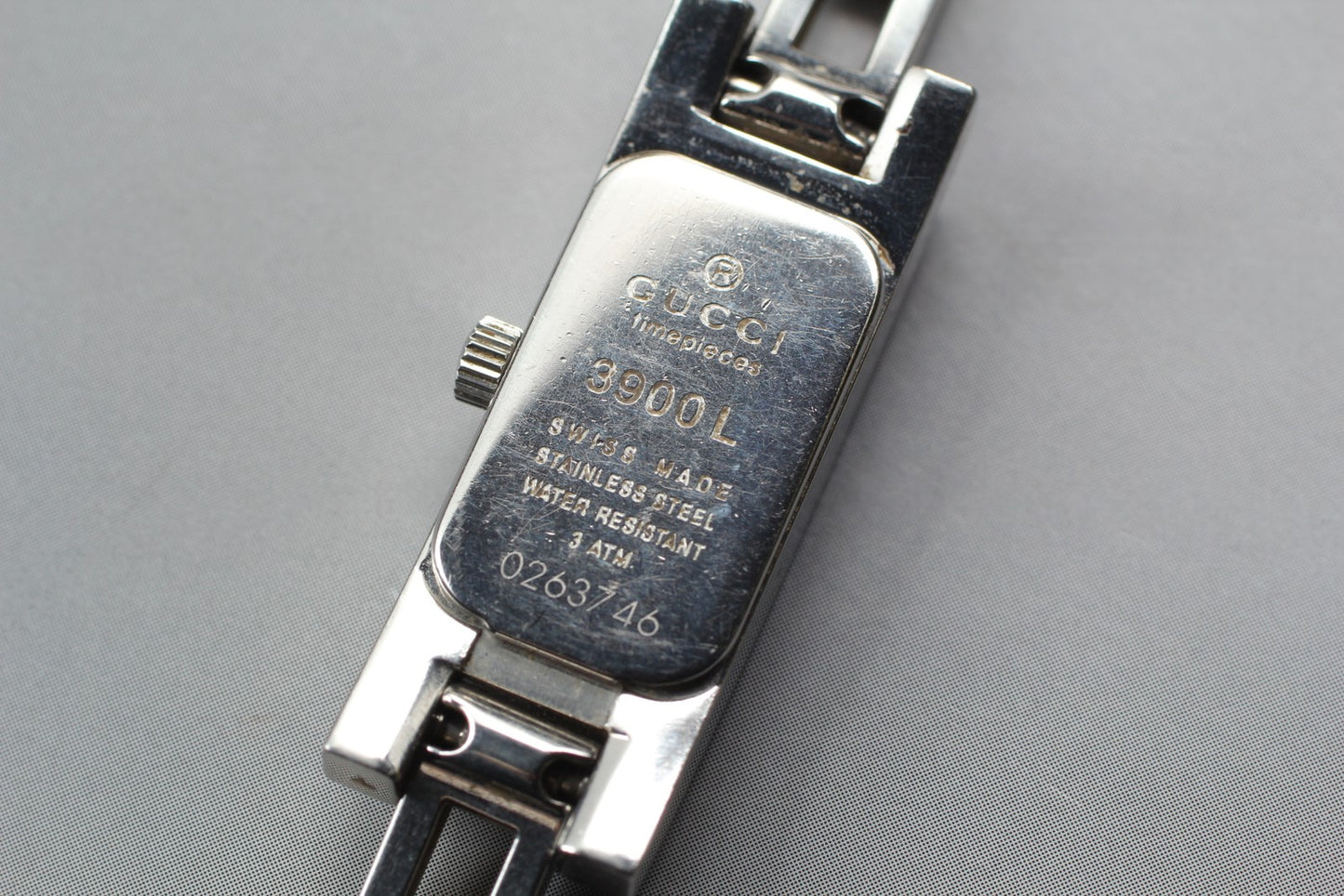 Exc+5 / New Batt / GUCCI 3900L GG Logo Bracelet Quartz Ladies Watch From JAPAN