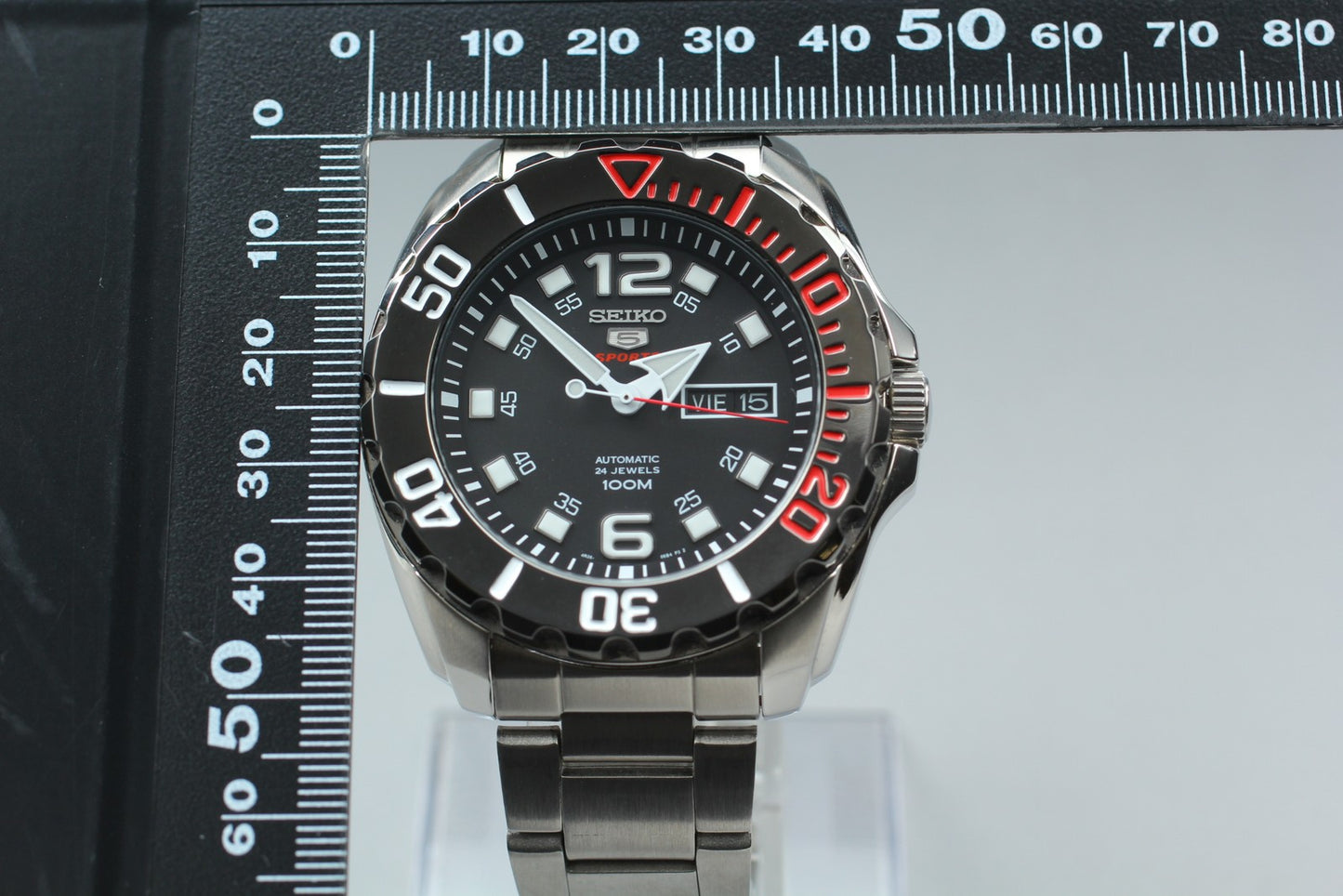 Near MINT / SEIKO 5 Sports 4R36-06B0 Black Automatic 100m Men's Watch From JAPAN