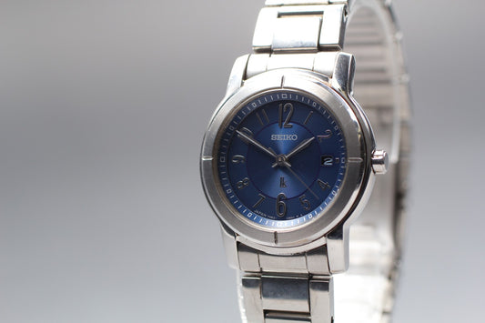N MINT / New Batt / Seiko Lukia 7N82-08G0 Blue Dial Quartz Ladies Watch JAPAN