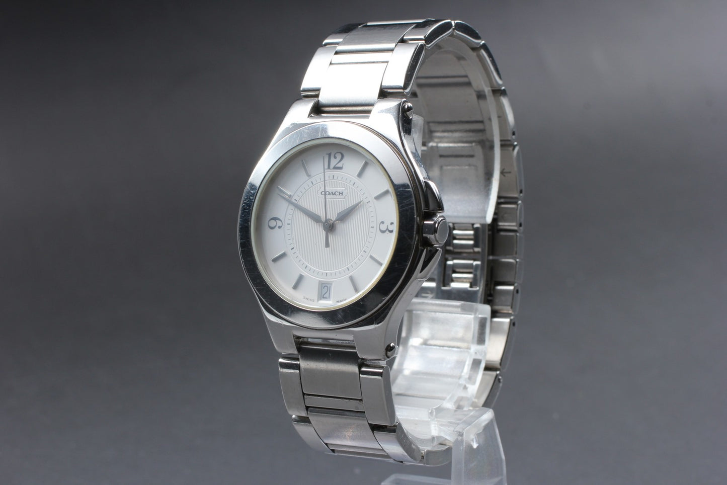 Near MINT / New Batt / COACH 0154 6.109.919 Date 35mm Quartz Ladies Watch JAPAN