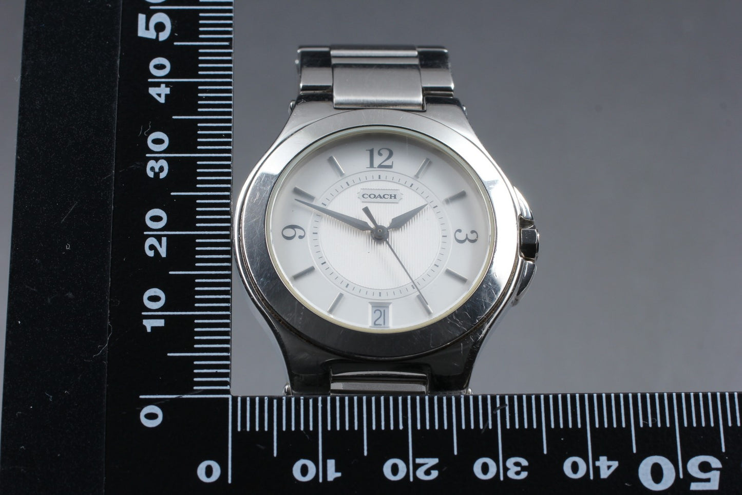 Near MINT / New Batt / COACH 0154 6.109.919 Date 35mm Quartz Ladies Watch JAPAN