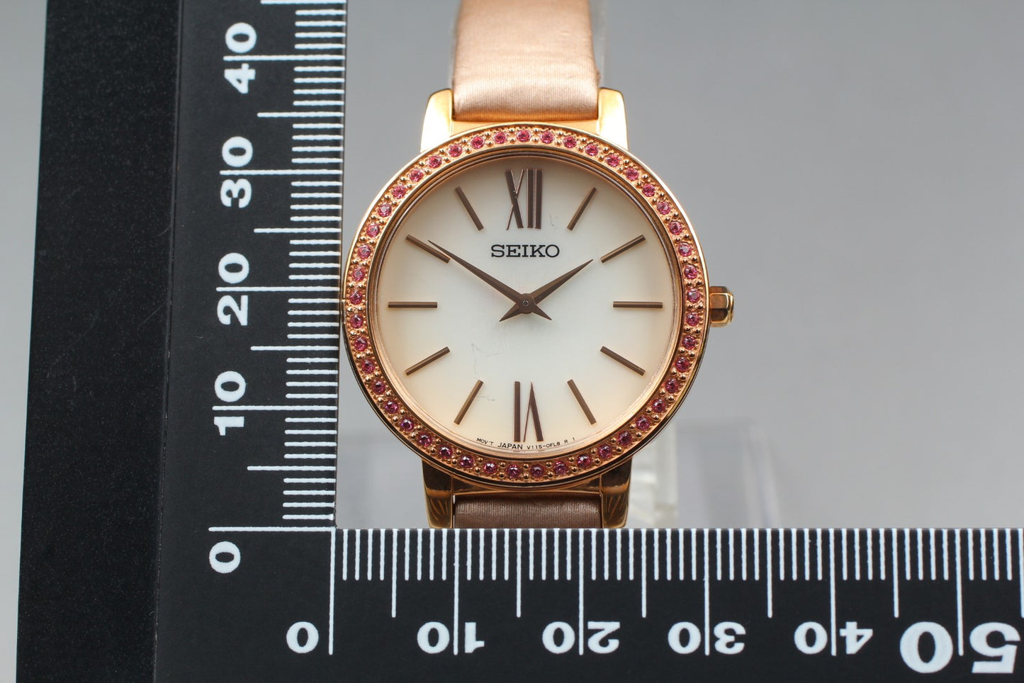 Near MINT / SEIKO×Nano Universe V115-0DC0 30mm Solar Ladies Watch JAPAN