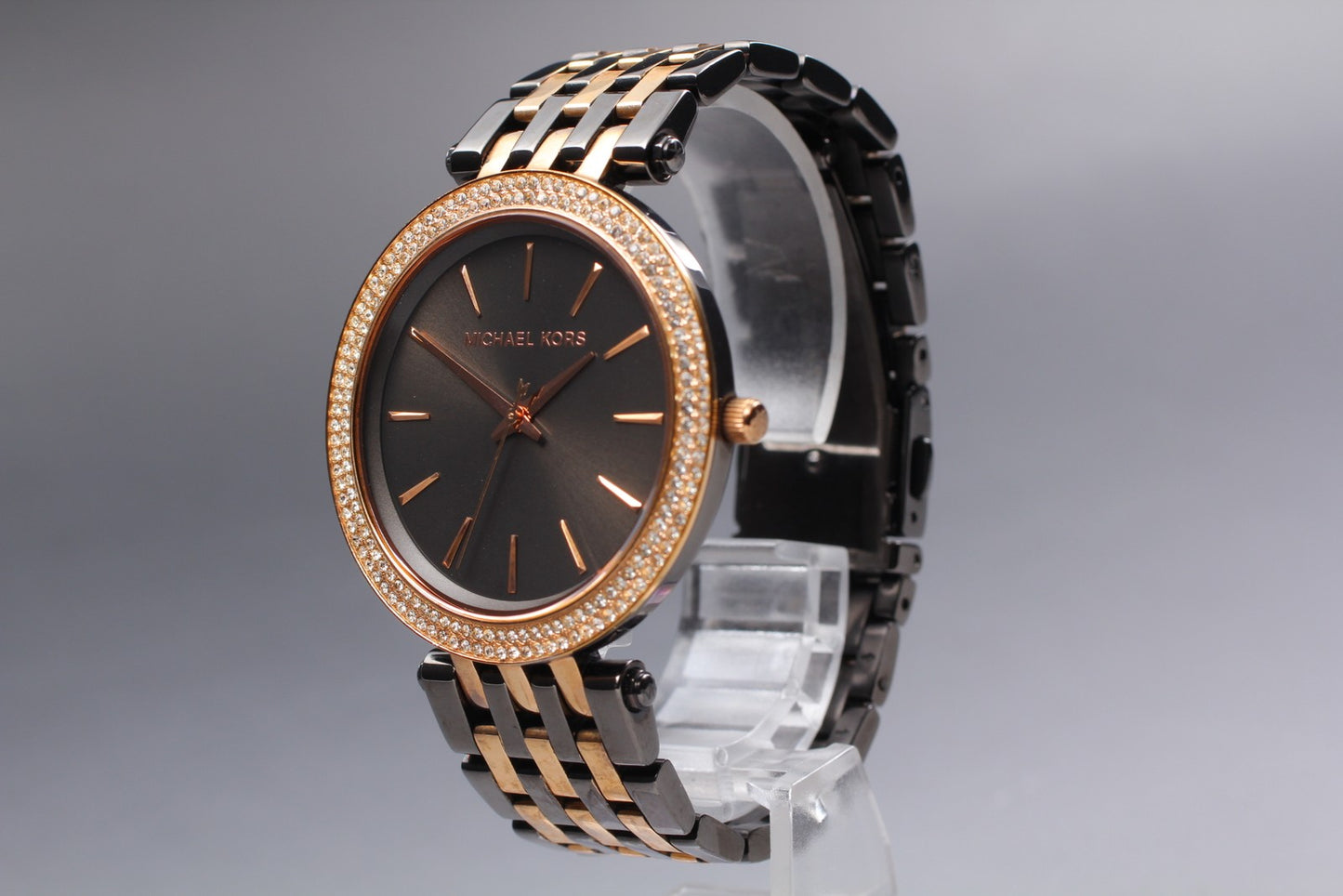 N MINT / Michael Kors MK-3584 Two Tone 33mm Crystals Bezel Women's Watch JAPAN