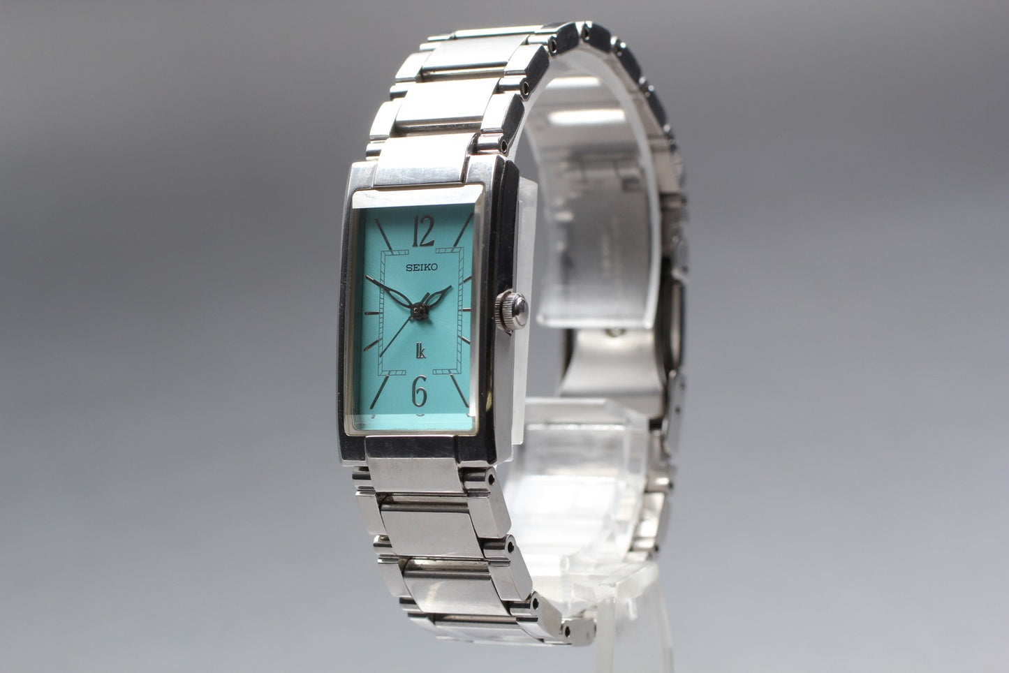 Near MINT / Seiko LUKIA 1F21-5E20 Turquoise Dial Tank Quartz Ladies Watch JAPAN