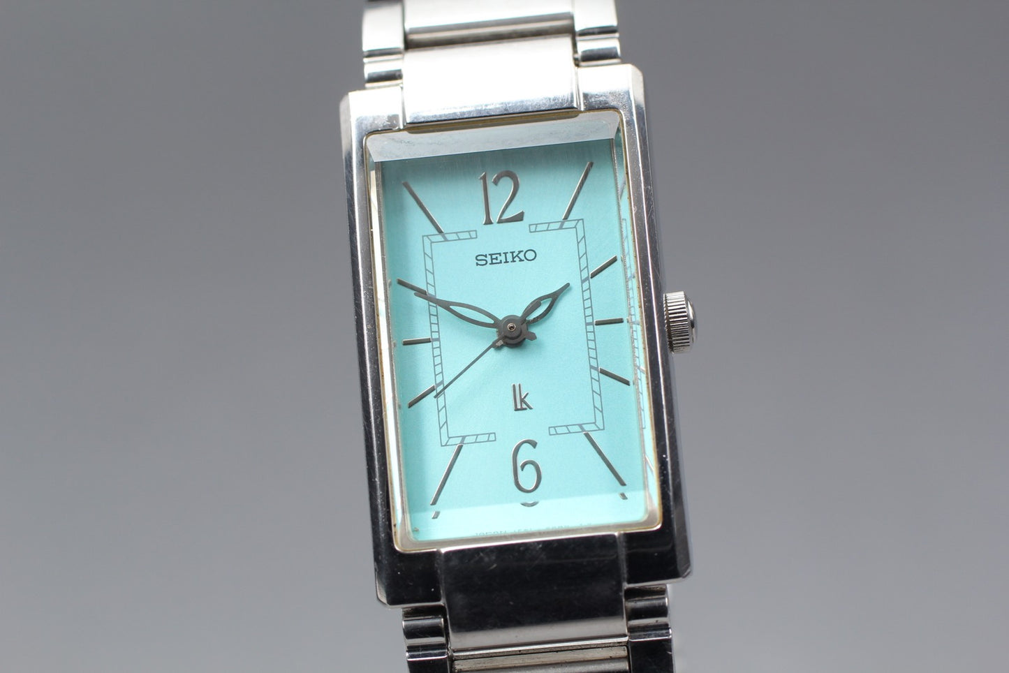 Near MINT / Seiko LUKIA 1F21-5E20 Turquoise Dial Tank Quartz Ladies Watch JAPAN
