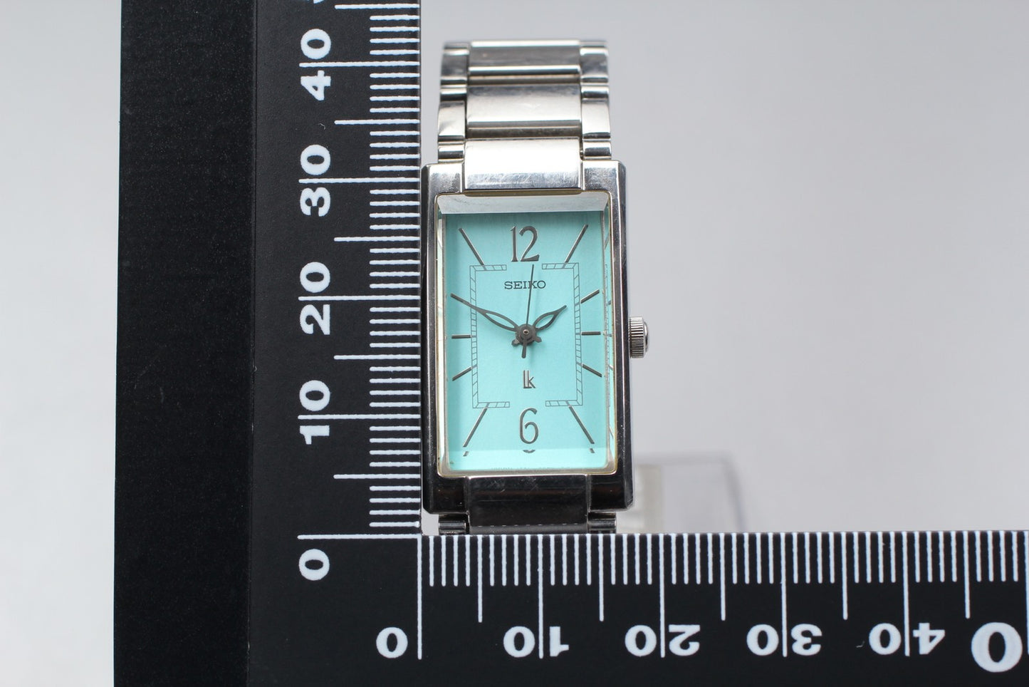 Near MINT / Seiko LUKIA 1F21-5E20 Turquoise Dial Tank Quartz Ladies Watch JAPAN
