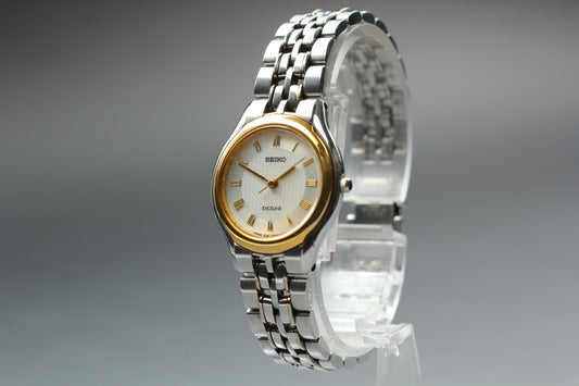 SEIKO Second Hands | Vtg.[Near MINT] SEIKO EXCELINE 4J41-0030 Gold Roman Quartz Ladies Watch JAPAN La.riberta From Japan