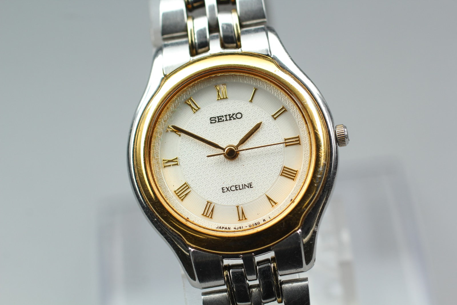 SEIKO Second Hands | Vtg.[Near MINT] SEIKO EXCELINE 4J41-0030 Gold Roman Quartz Ladies Watch JAPAN La.riberta From Japan