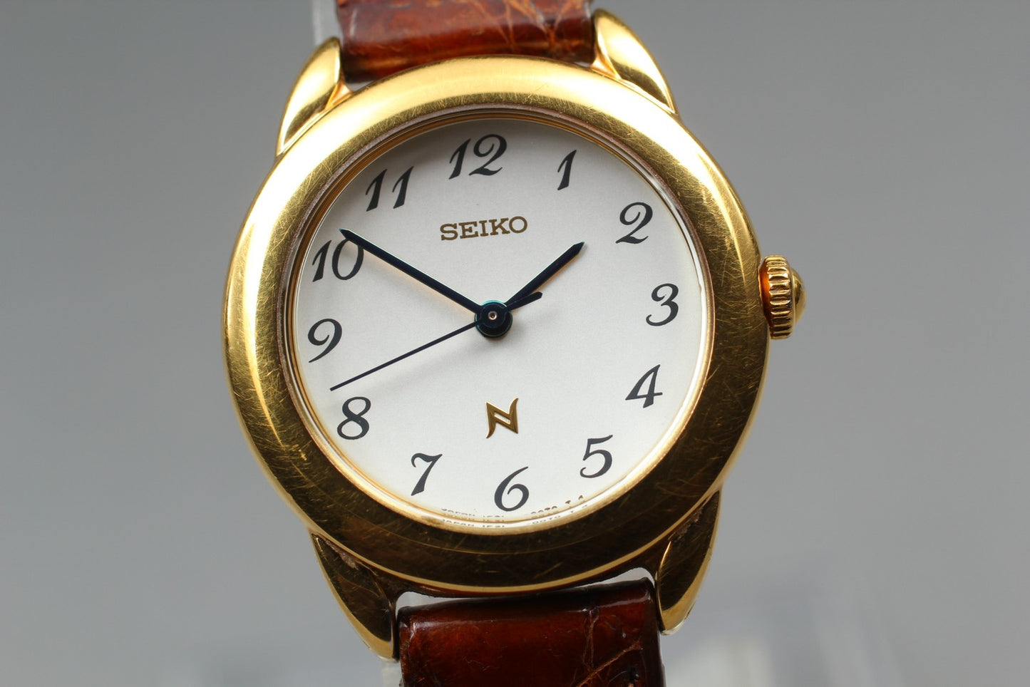 Vin.1990 [N MINT] SEIKO 1F21-0050 19mm Bracelet Gold Quartz Ladies Watch JAPAN