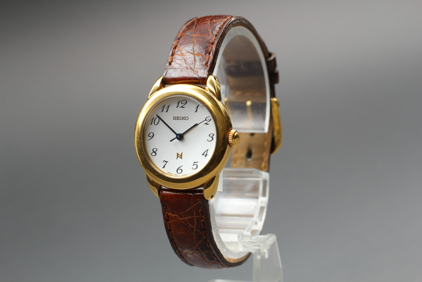 Vin.1990 [N MINT] SEIKO 1F21-0050 19mm Bracelet Gold Quartz Ladies Watch JAPAN