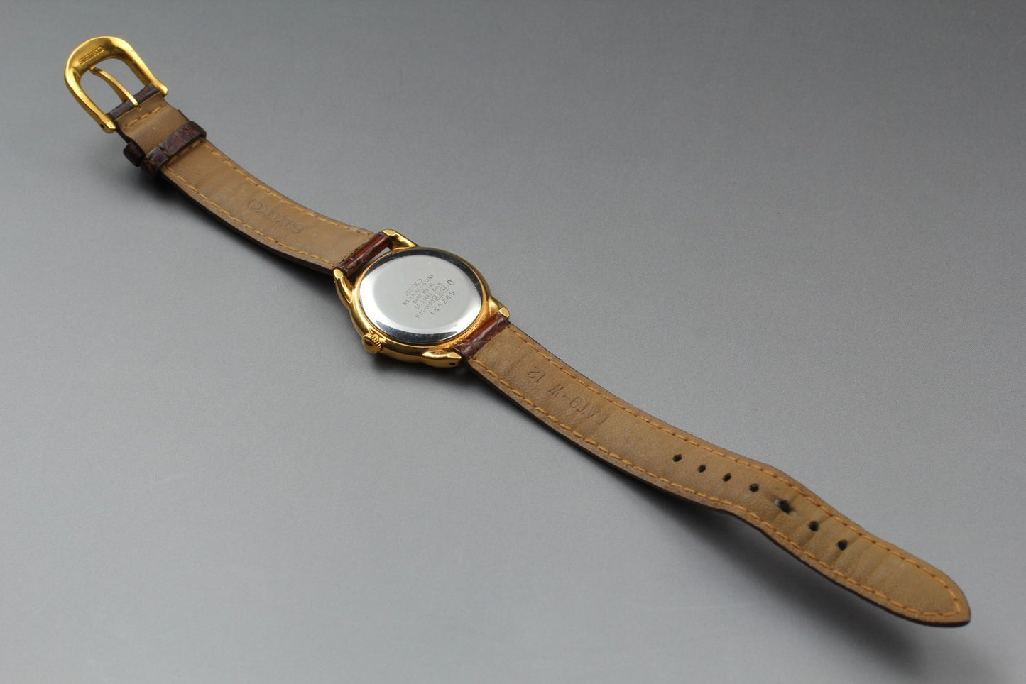 Vin.1990 [N MINT] SEIKO 1F21-0050 19mm Bracelet Gold Quartz Ladies Watch JAPAN