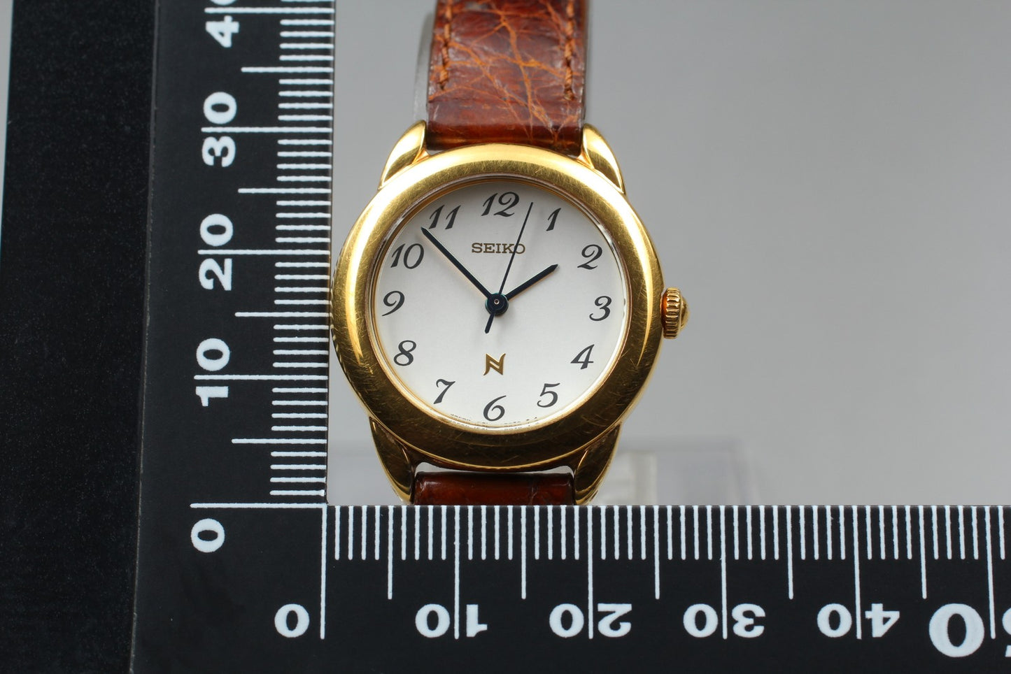 Vin.1990 [N MINT] SEIKO 1F21-0050 19mm Bracelet Gold Quartz Ladies Watch JAPAN