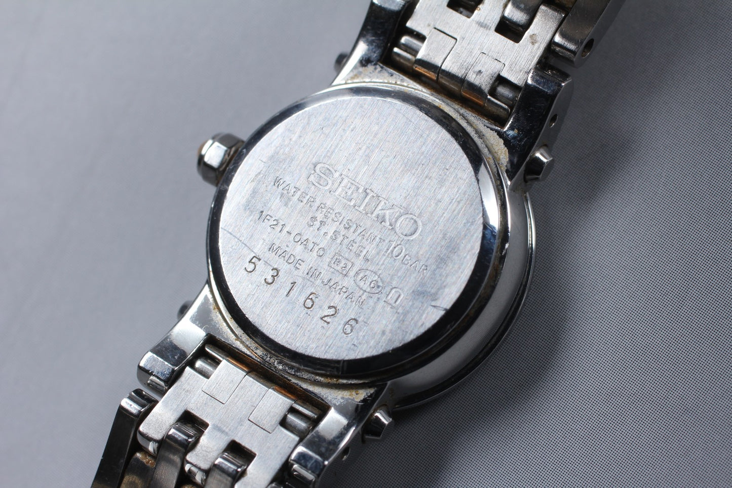 Vtg.1985 [N MINT] SEIKO EXCELINE 1F21-0AT0 Bracelet Quartz Ladies Watch JAPAN