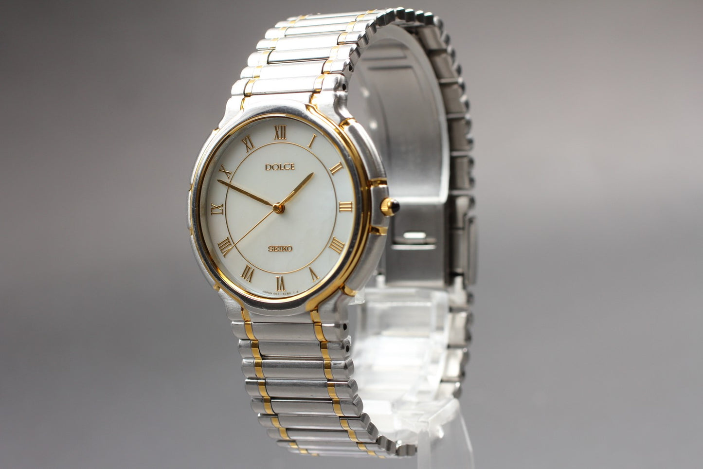 vintage 1999[Near MINT]SEIKO Dolce 5E31-6B20 Shell Silver  QZ Mens Watch From JP