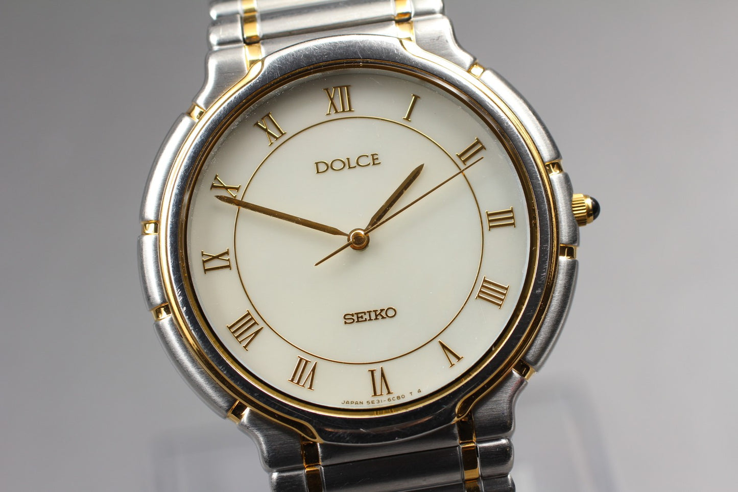 vintage 1999[Near MINT]SEIKO Dolce 5E31-6B20 Shell Silver  QZ Mens Watch From JP