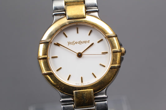 NewBattery [Exc+5] Yves Saint Laurent 4630-E63450Y  Two Tone Women's Watch JAPAN