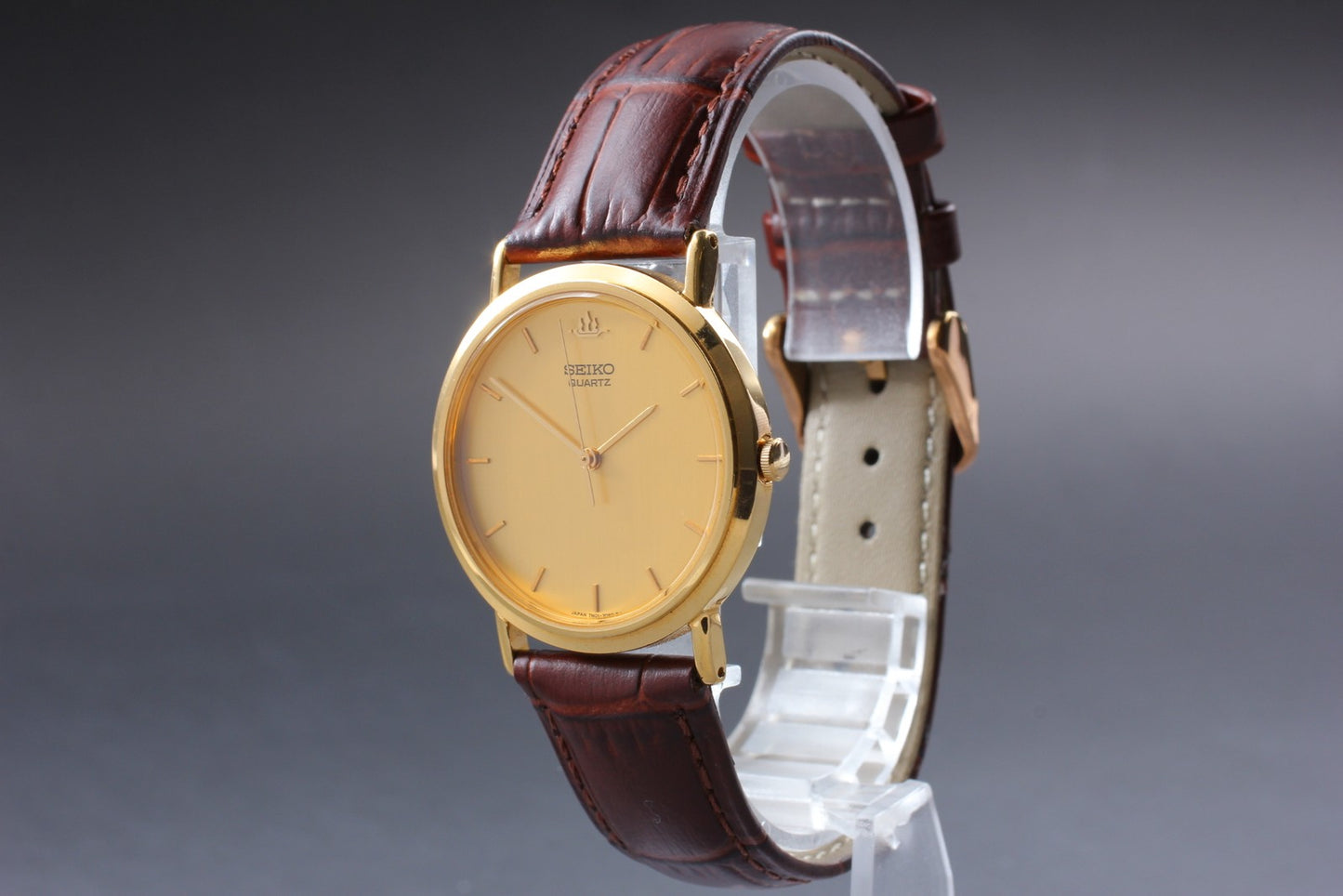 Vtg.1990 [N MINT] SEIKO 7N01-7000 32mm Round Gold Quartz Men's Watch From JAPAN