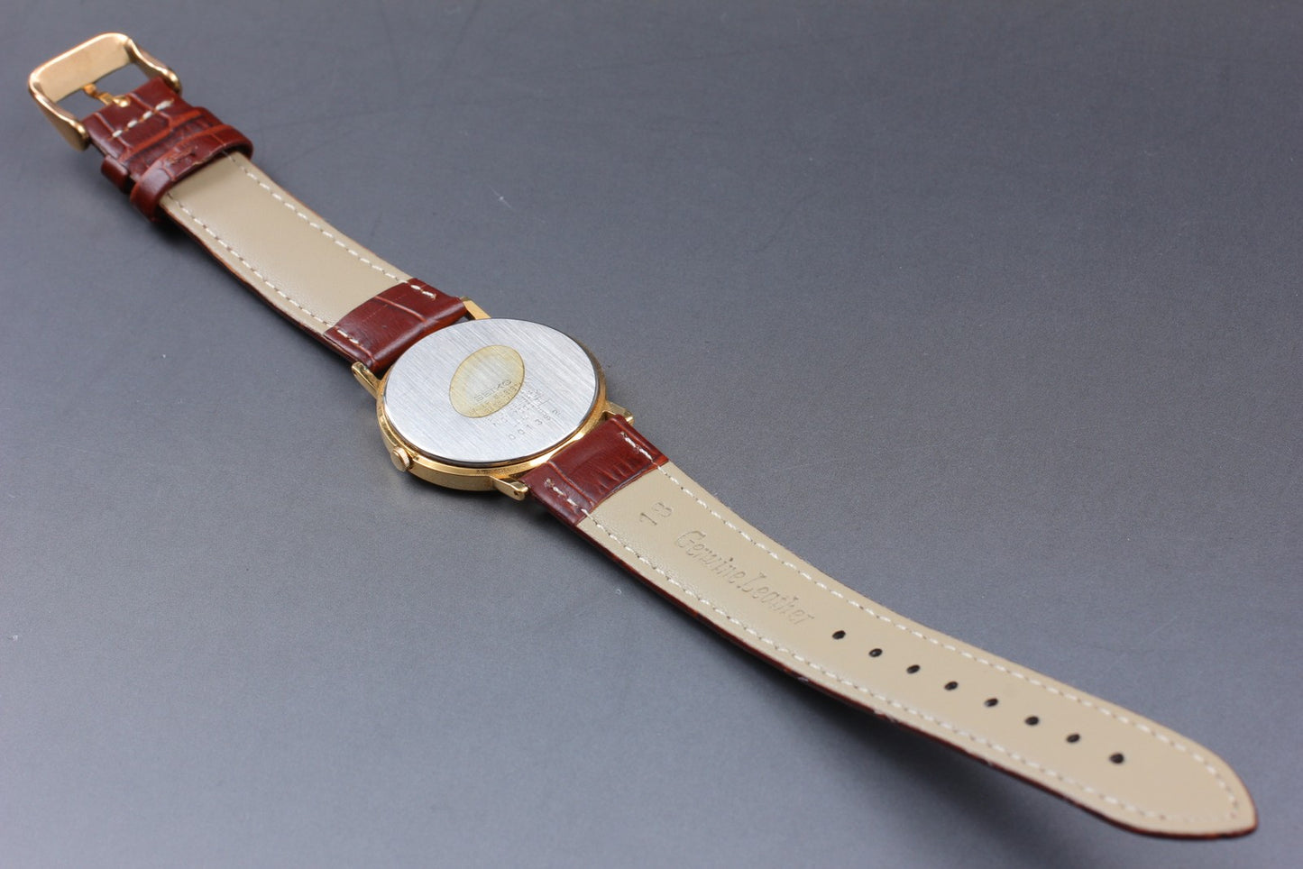 Vtg.1990 [N MINT] SEIKO 7N01-7000 32mm Round Gold Quartz Men's Watch From JAPAN