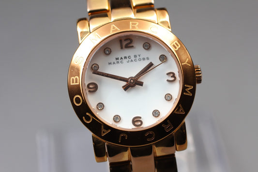 N MINT / New Batt /  MARC BY MARC JACOBS MBM3078 Gold Quartz Ladies Watch JAPAN