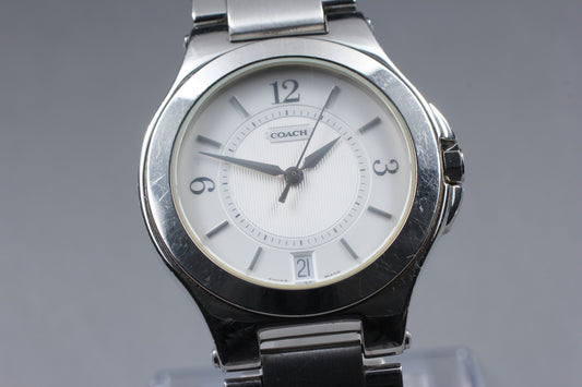 [Near MINT / New Batt] COACH 0154 6.109.919 Date 35mm Quartz Ladies Watch JAPAN