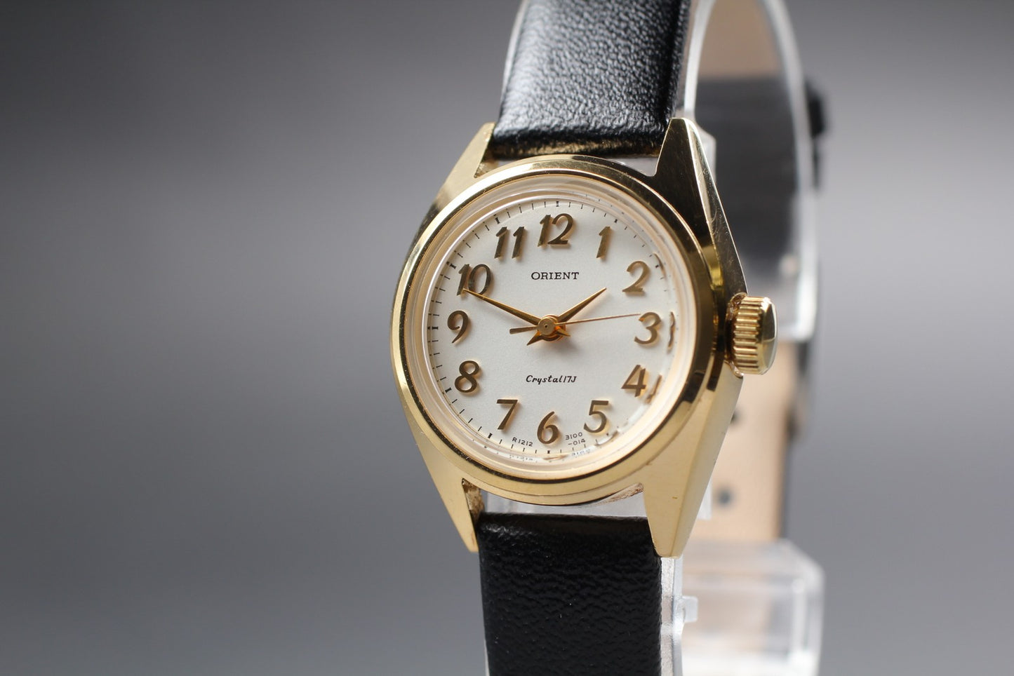 Vtg. N MINT ORIENT E121510-00CA Round 23mm Manual crystal 17J Ladies Watch JAPAN