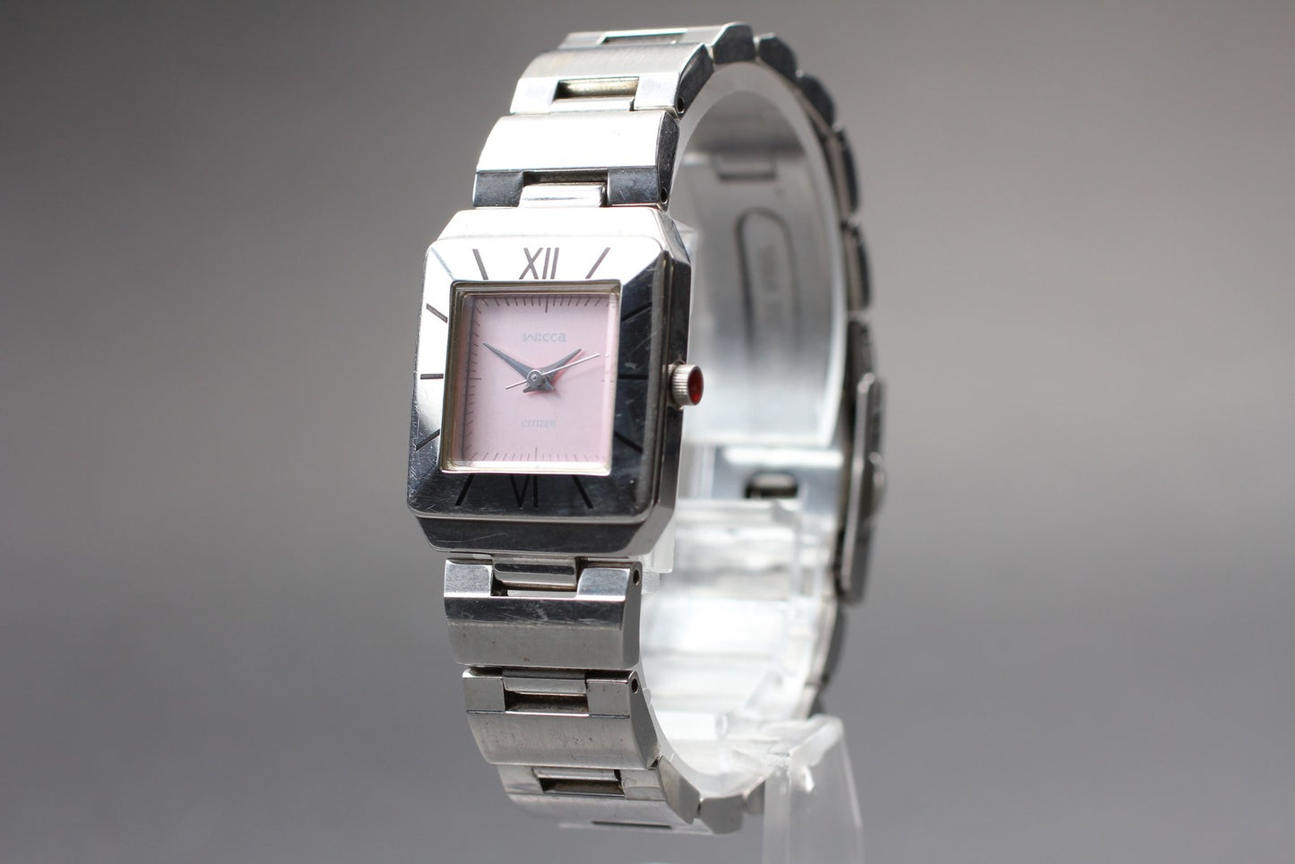 Vtg.1999 Exc+5 / CITIZEN Wicca 1032-L19478 Tank Quartz Ladies Watch From JAPAN