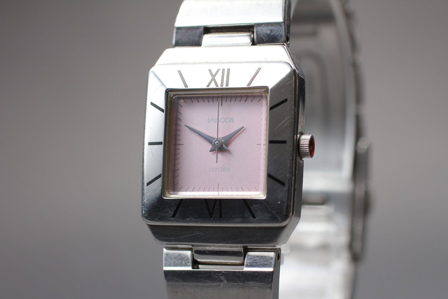 Vtg.1999 Exc+5 / CITIZEN Wicca 1032-L19478 Tank Quartz Ladies Watch From JAPAN