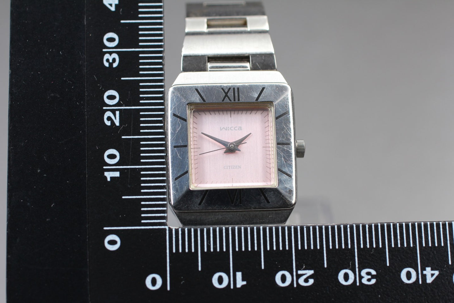 Vtg.1999 Exc+5 / CITIZEN Wicca 1032-L19478 Tank Quartz Ladies Watch From JAPAN