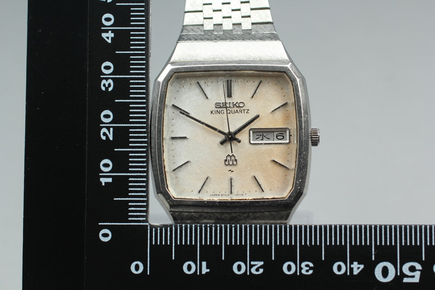 Exc+5 SEIKO KING QUARTZ 9723-5010 Snowflake Frosted TWIN Men's Watch JAPAN