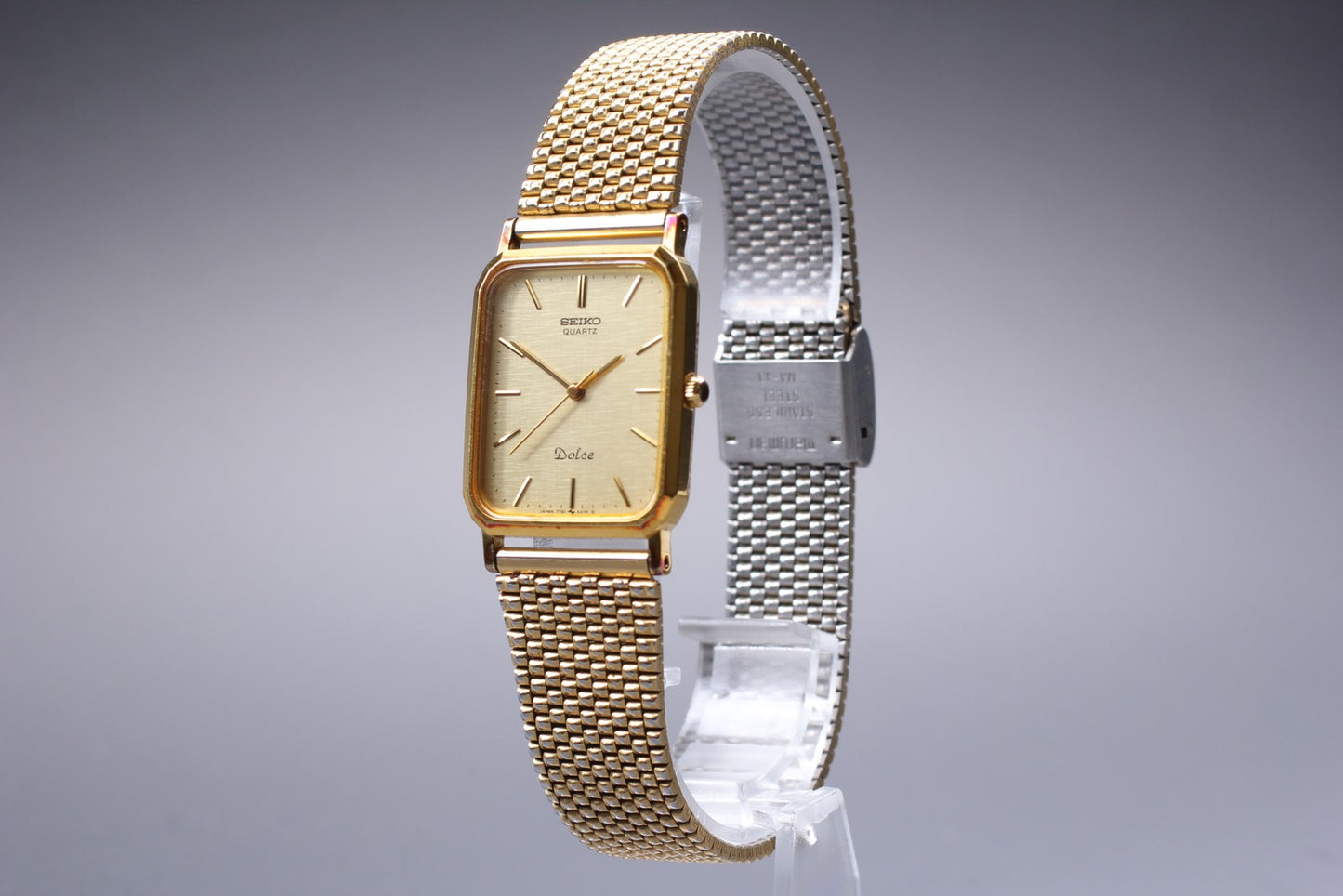 vintage 1982 SEIKO Dolce 7731-5240 Gold Silver Quartz Mens Watch From JAPAN
