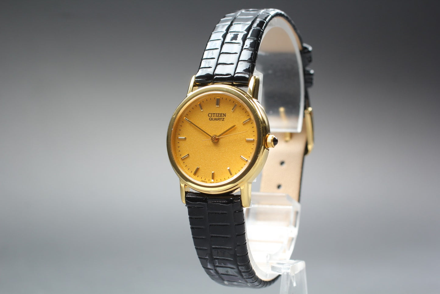 Vtg.1995 [N MINT] CITIZEN 4634-E68796 Round 25mm Gold Quartz Ladies Watch JAPAN