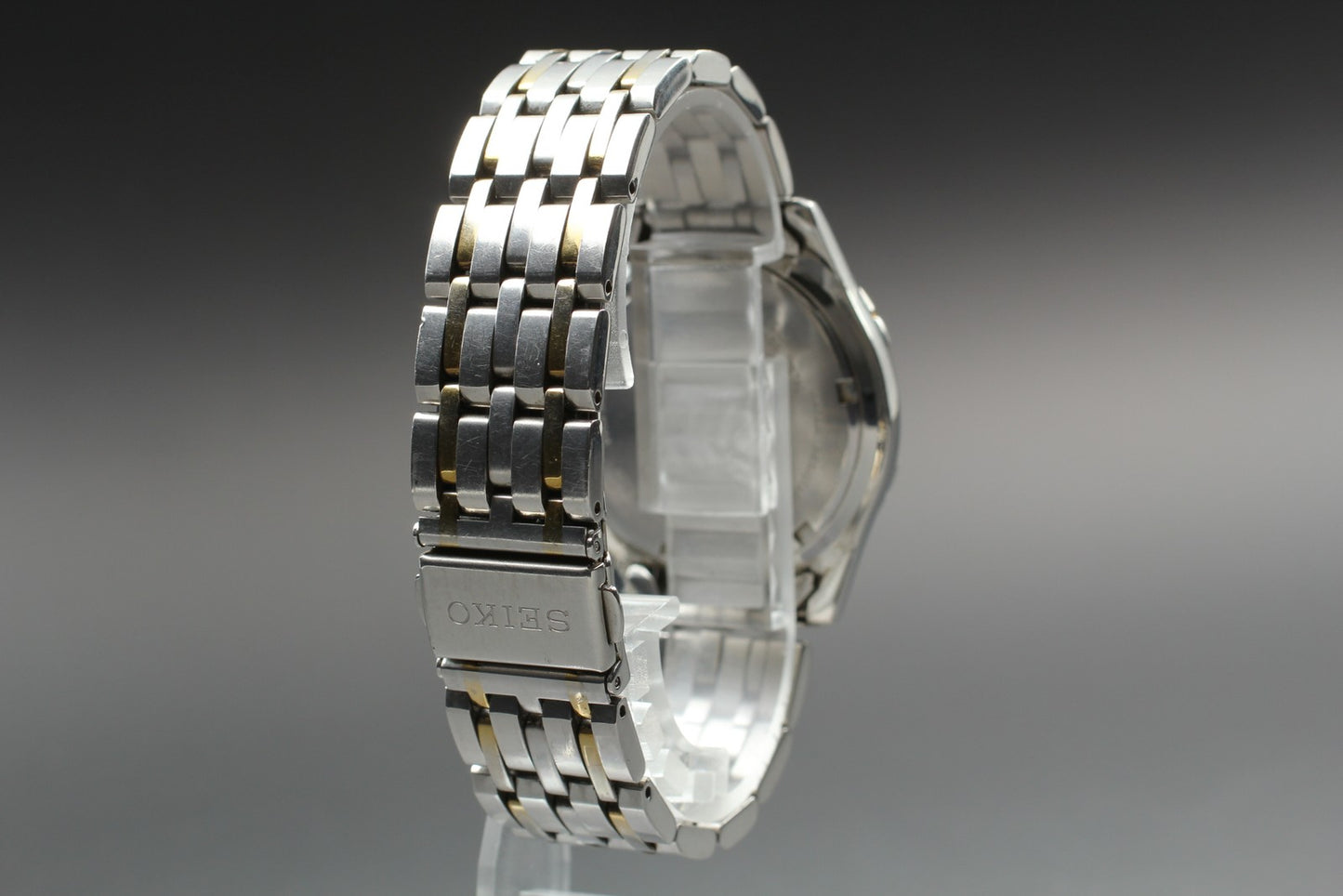 Vtg.1991 [N MINT] SEIKO V743-8B29 37.5mm Day/Date Quartz Men's Watch From JAPAN