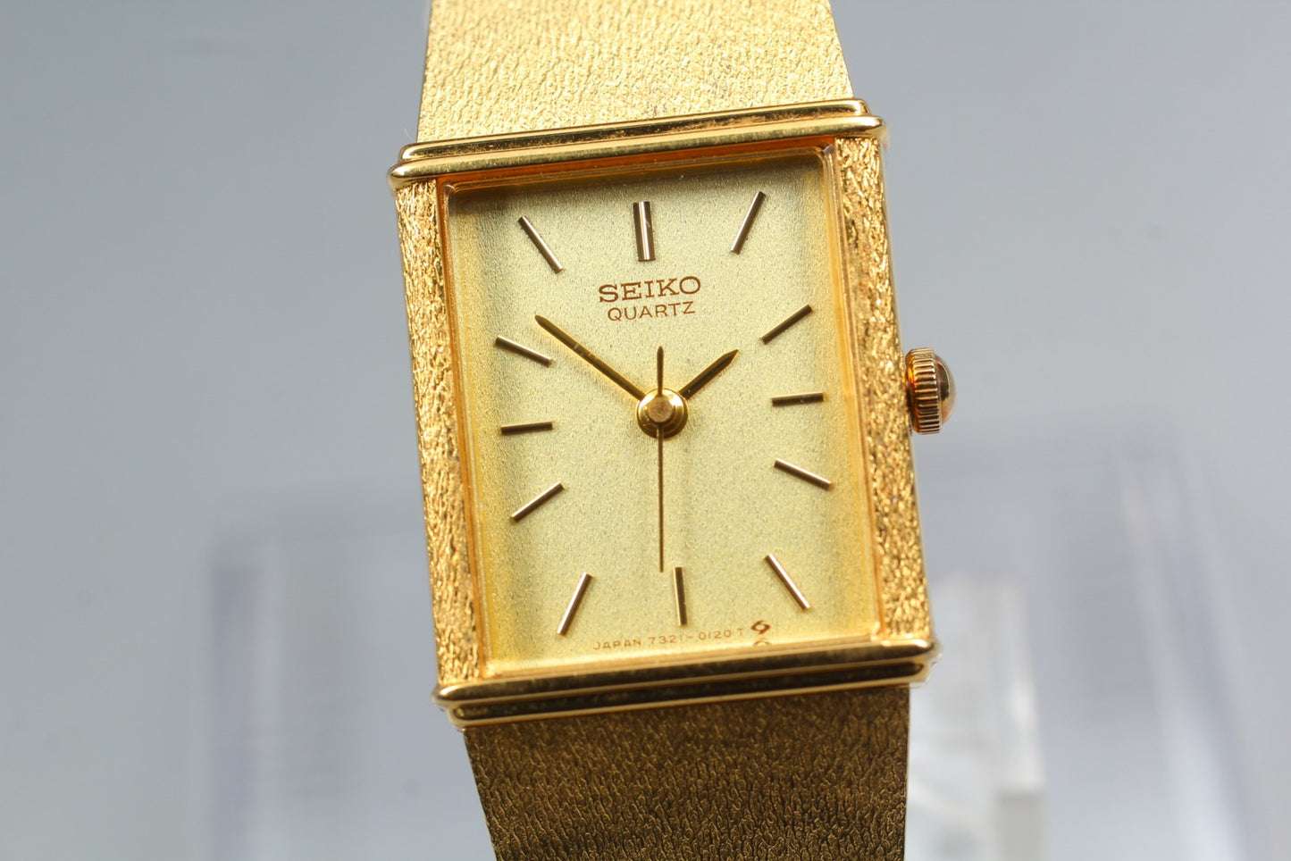 Vtg.1983[N MINT] SEIKO 7321-5060 Gold Tank Bracelet Quartz Ladies Watch JAPAN