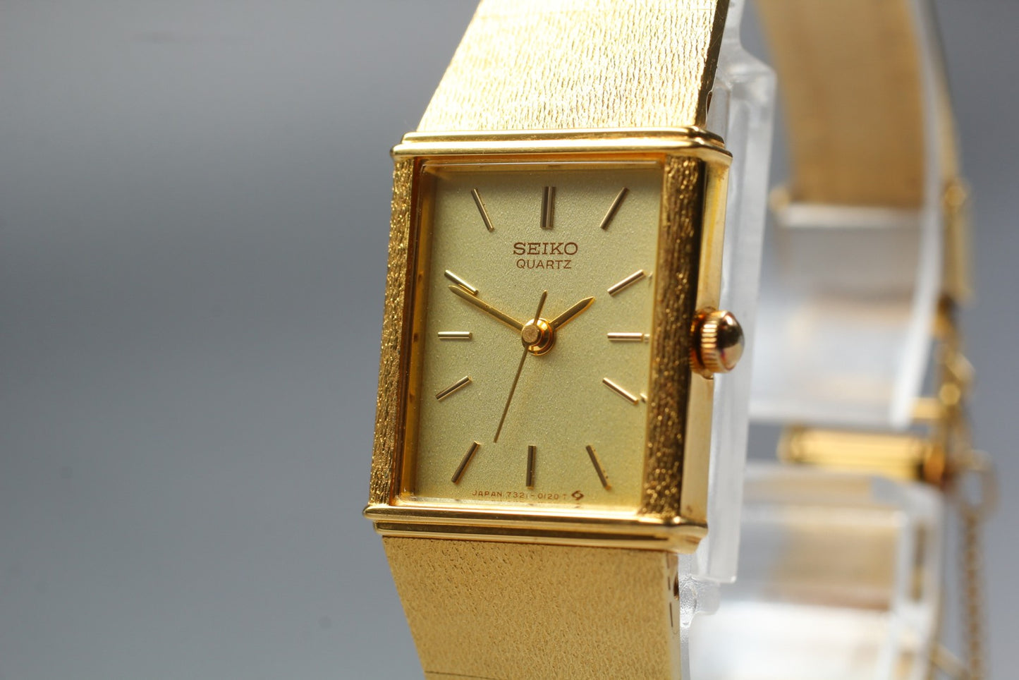 Vtg.1983[N MINT] SEIKO 7321-5060 Gold Tank Bracelet Quartz Ladies Watch JAPAN
