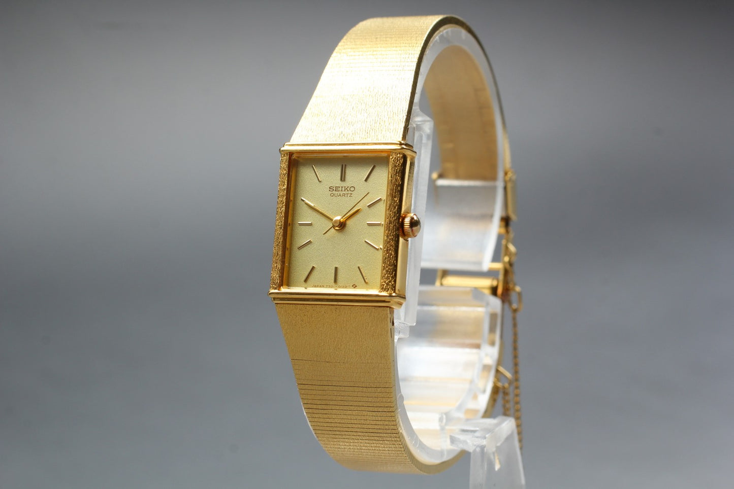 Vtg.1983[N MINT] SEIKO 7321-5060 Gold Tank Bracelet Quartz Ladies Watch JAPAN