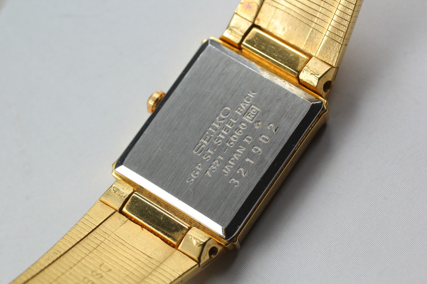 Vtg.1983[N MINT] SEIKO 7321-5060 Gold Tank Bracelet Quartz Ladies Watch JAPAN