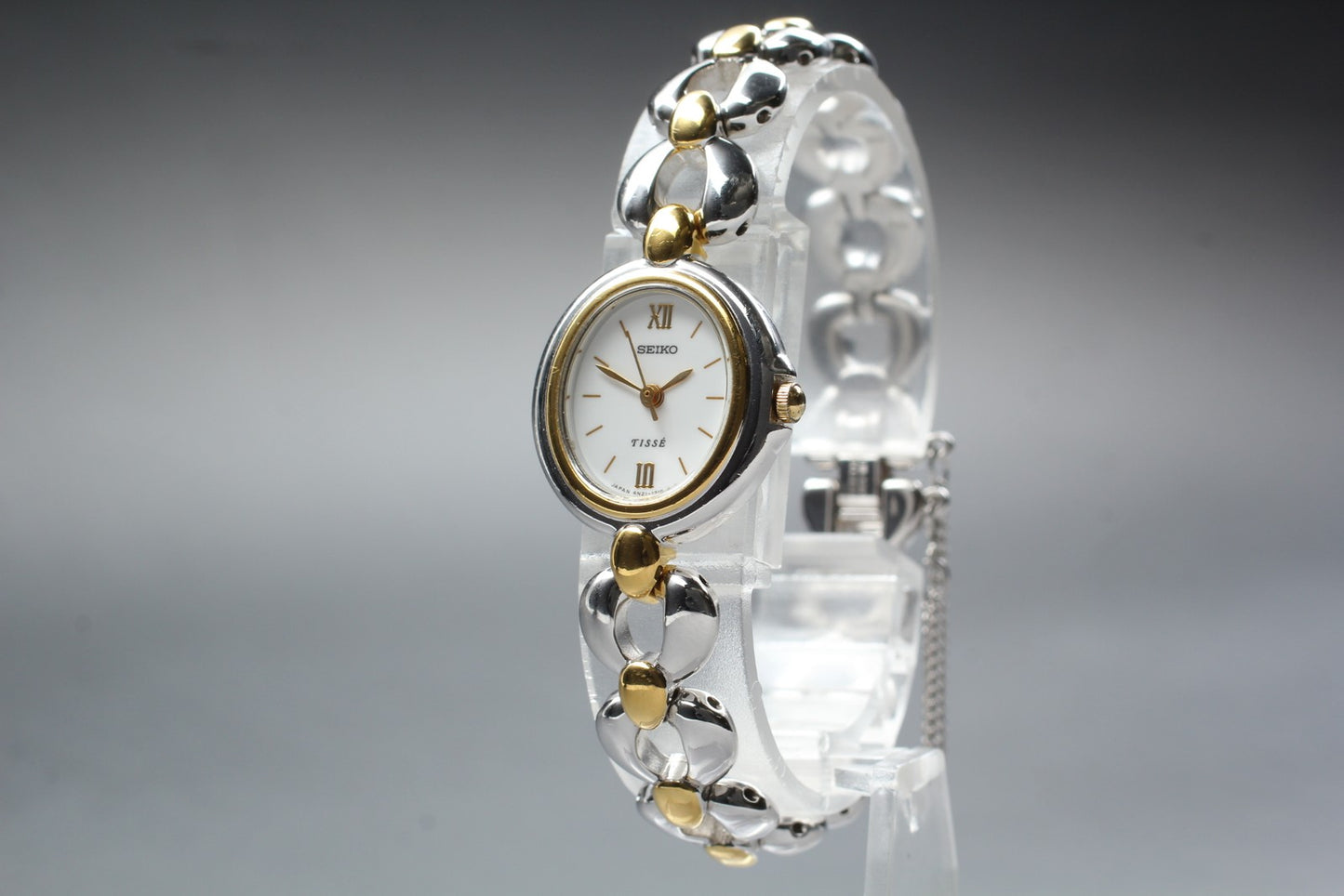 Vtg.1993[N MINT] SEIKO Tisse 4N21-5220 Gold Bracelet Quartz Ladies Watch JAPAN