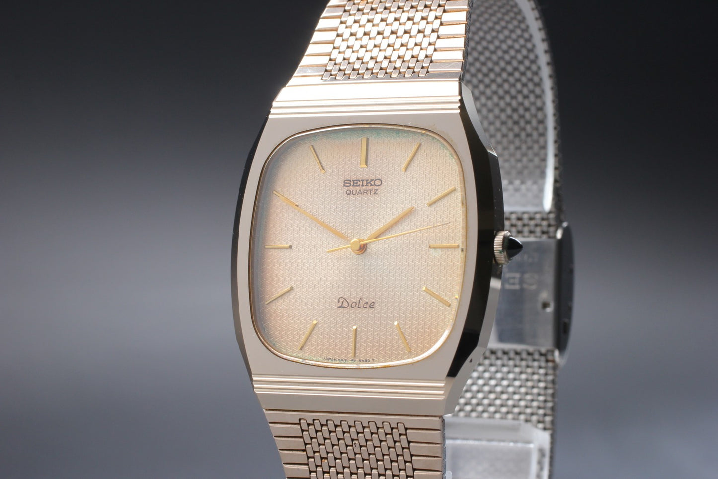 Vtg.1983[Exc+5] SEIKO 5931-5450 Sapphire Honeycomb Dial Quartz Men's Watch JAPAN
