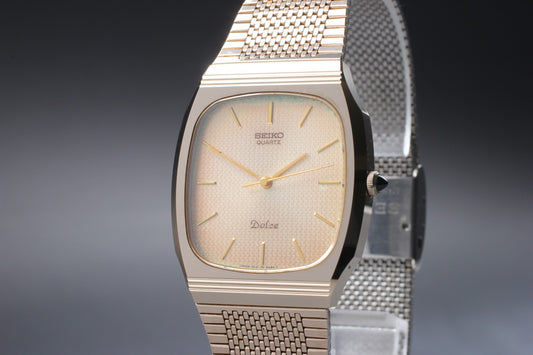 Vtg.1983[Exc+5] SEIKO 5931-5450 Sapphire Honeycomb Dial Quartz Men's Watch JAPAN